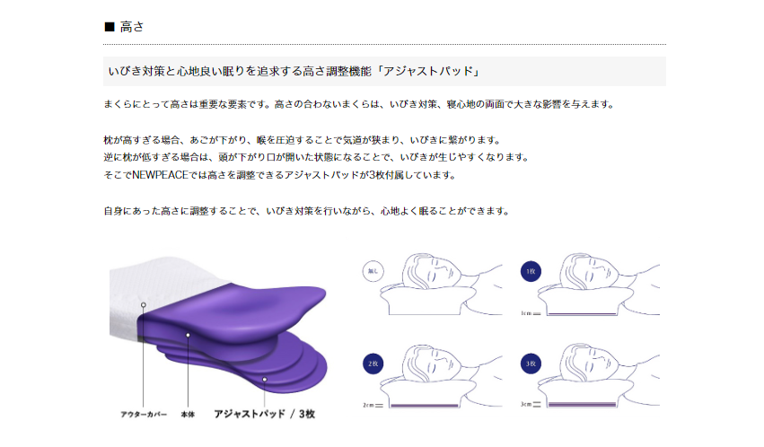 呼吸器専門医監修いびき対策まくら『ニューピースブレス』