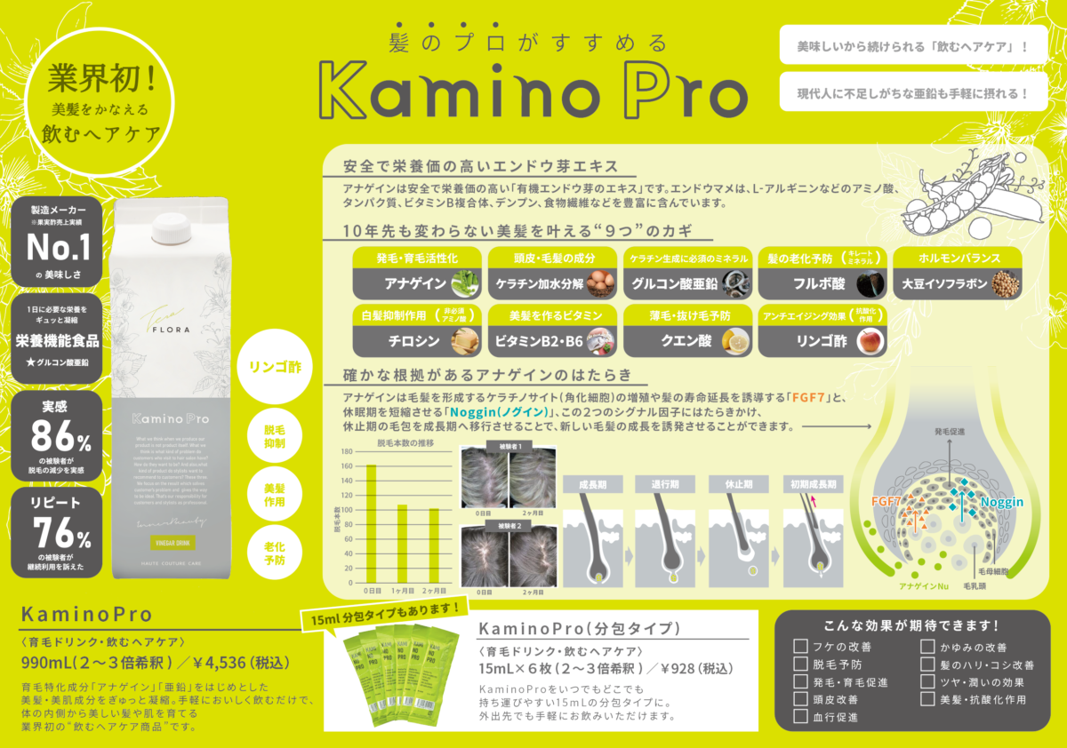飲むヘアケア【KaminoPro】-育毛ドリンク-